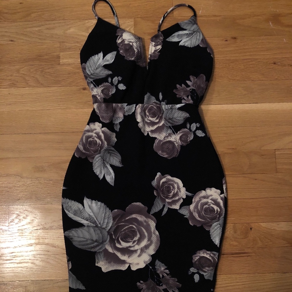 F21 floral bodycon dress